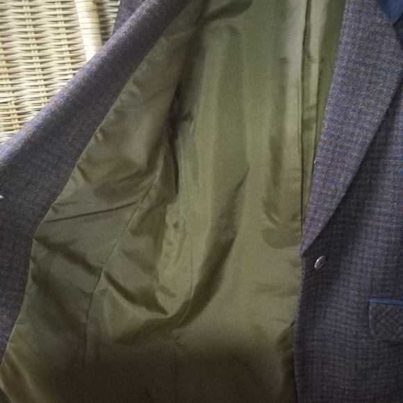 Wool Blazer Sports Jacket Coat Casual Corner Blue Checkered w/Blue Trim Sz 10 - Picture 5 of 11